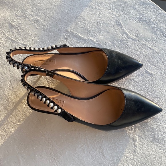 Aquazzura Shoes Aquazzura Black Leather Pump Poshmark